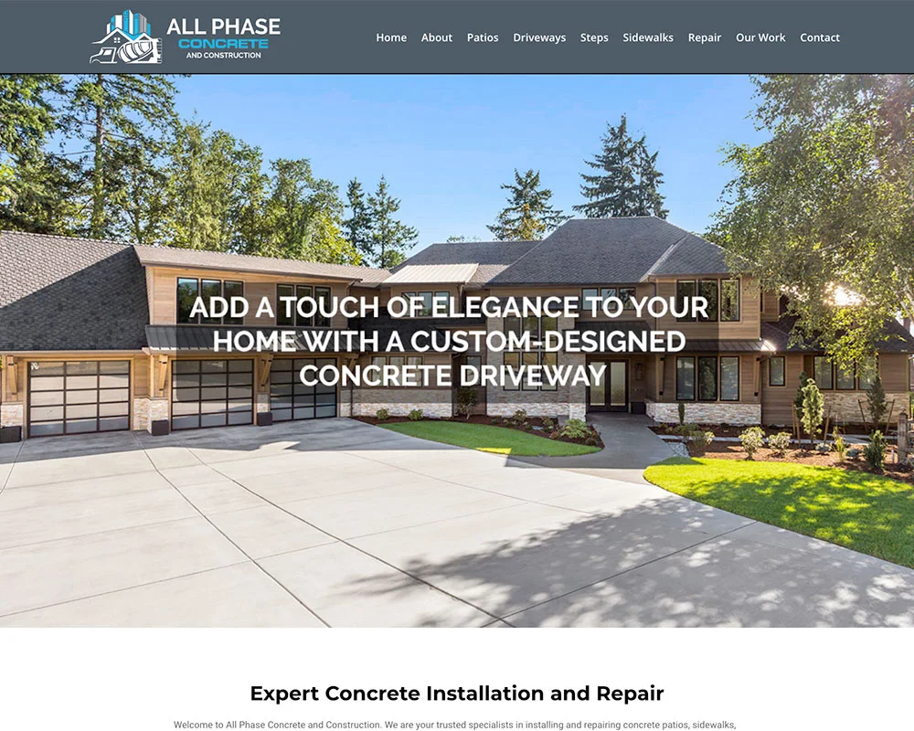 All Phase Concrete website design