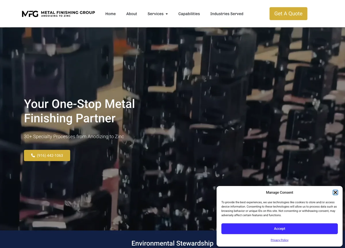 Metal Finishing Group website