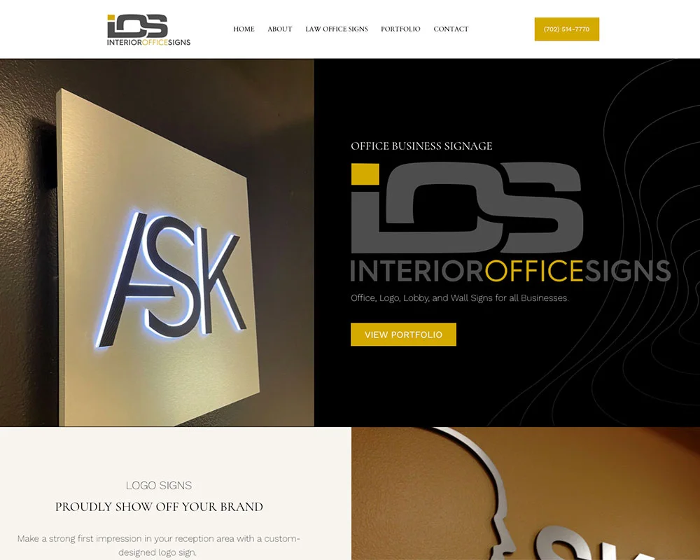Interior Office Signs website design