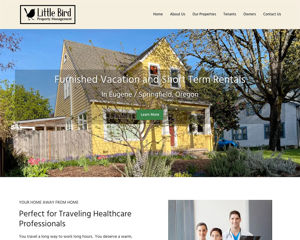 Little Bird Property Management website design