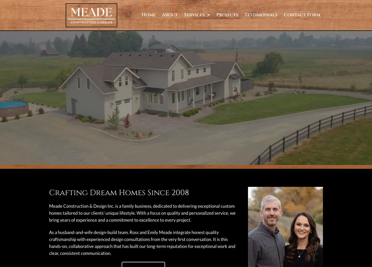 Meade Construction and Design website built by Good Creations