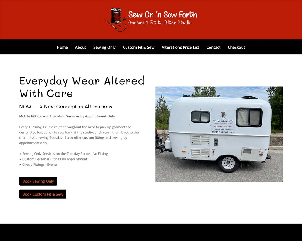 Sew On N Sow Forth website design