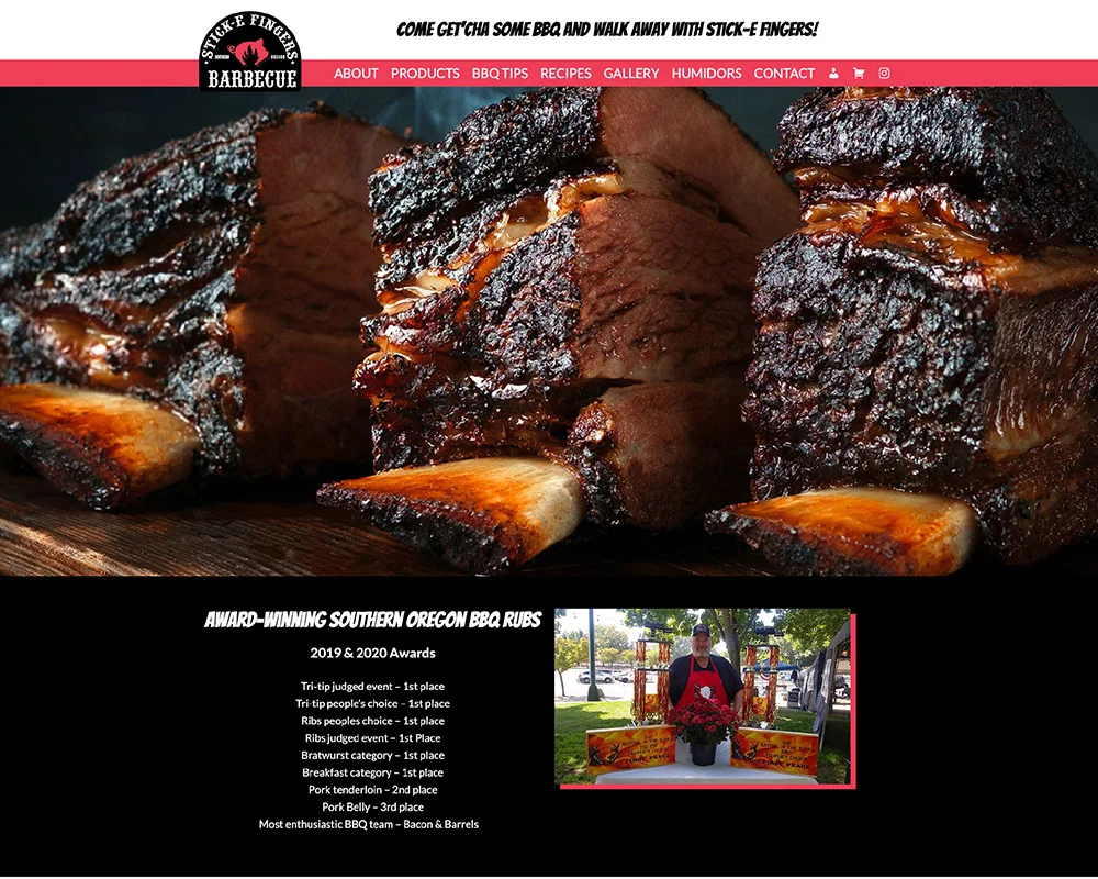 Stick-E-Fingers BBQ website design