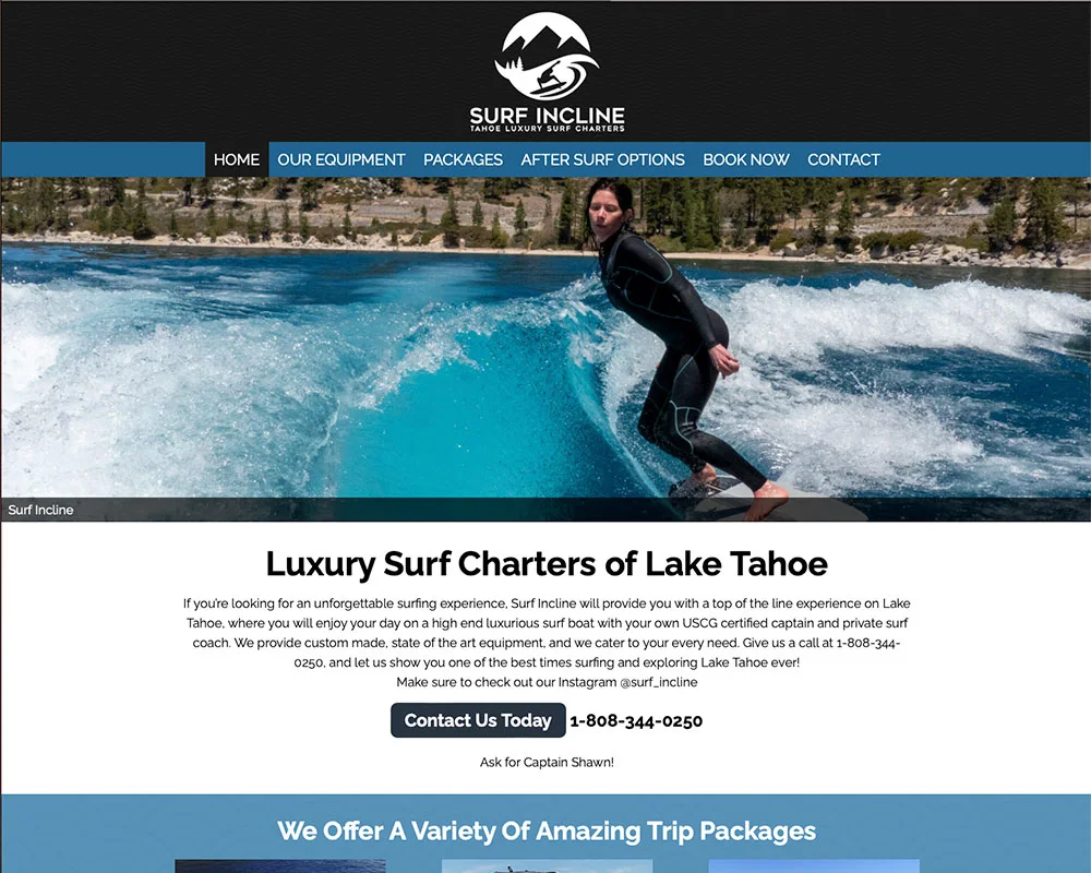 Surf Incline website design