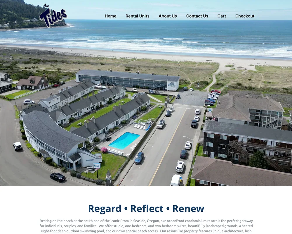 The Tides by the Sea website design