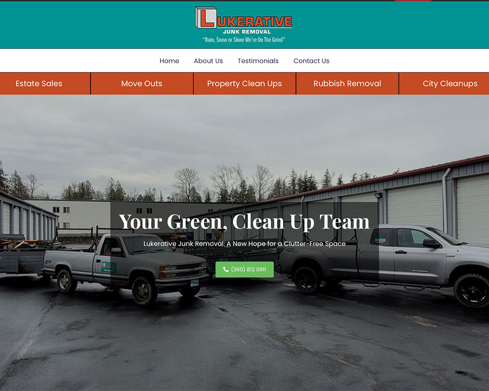 Lukerative Junk Removal website